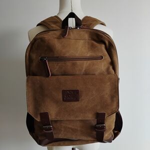 Classic Tan Brown Moose Canvas Backpack See Description